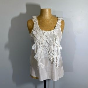 BANANA REPUBLIC silk white sleeveless top size S